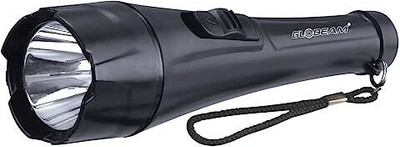 GLOBEAM GL-54 ABS Plastic High Lumens LED Flashlight Torch Powered by 2 AA Batteries Torch(Black, 20.4 cm)