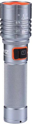 MZ 035 (ZOOMABLE METAL)5 Modes Flashlight, Super Bright Cree T6 LED Light Torch(Silver, 13.5 cm, Rechargeable)