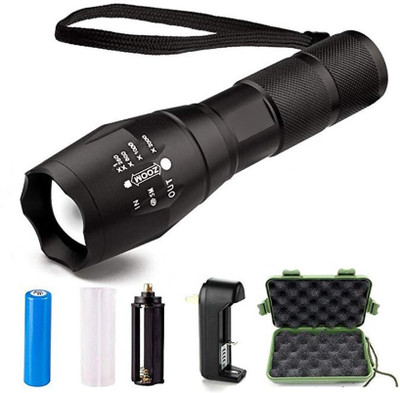 ECOSKY Aluminum alloy body 5 modes super bright led high power with zoom option Torch(Black, 16 cm, Rechargeable)