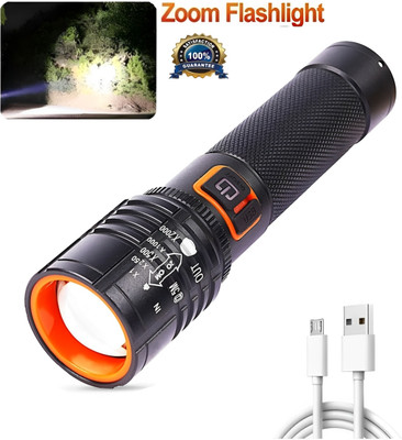 Dazzel Flex Heavy Duty Long Range Fast Charge XL-T6 Torch(Black, 13.5 cm, Rechargeable)