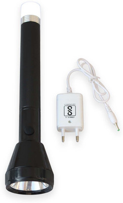 Smuf 4 Mode 1000 Meter Long Range Blinker & Top Light 8 Hours Backup Torch(Black, 6 cm, Rechargeable)