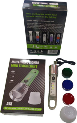 JGG Jain Gift Gallery A78 LED TORCH WITH ZOOM Torch(White, 15 cm, Rechargeable)