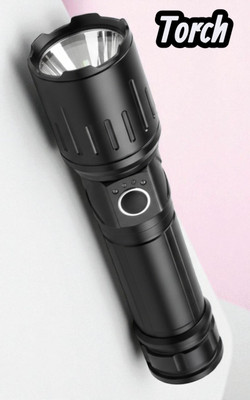 Shamsa X87 High-Powered LED Torch – Portable, Durable & Water-Resistant Torch(Black, 11 cm, Rechargeable)