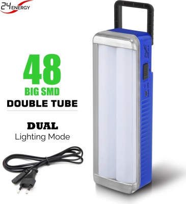 24 ENERGY 48 SMD Hi Bright Two Tube Solar Rechargeable Light Torch(Blue, 20.5 inch, Rechargeable)