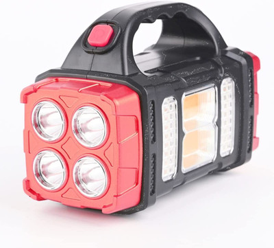 ECOSKY MULTIFUNCTION SOLAR WATERPROOF FLASHLIGHT WITH USB CHARGING,TWIN BULB LED & COB Torch(Black, 16 cm, Rechargeable)