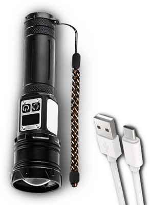 ApexBeam Shockproof Torch with High Lumen Output Torch(Black, 17.5 cm, Rechargeable)