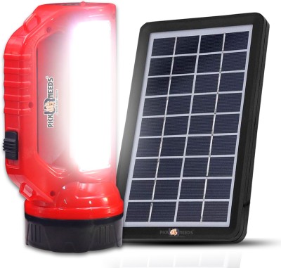 Daily Needs Shop Long Range Solar Rechargeable Emergency LED 50W+ 20SMD Torch Searchlight 5 hrs Torch Emergency Light(With Solar Panel)