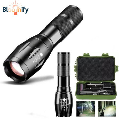 BloomiFy BMT-M6 Super Bright Torch – 5 Lighting Modes, Zoomable & Rechargeable Torch(Black, 13.5 cm, Rechargeable)
