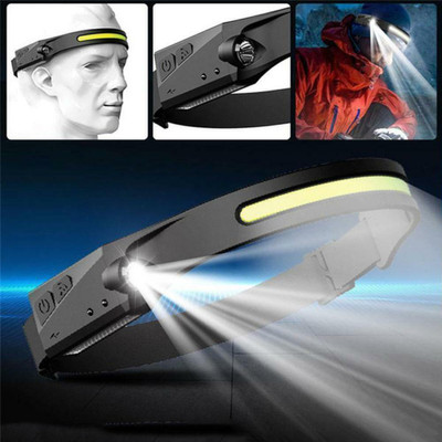 Care 4 NEW LED Head Lamp with, 5 Modes of Light, has Motion Sensor USB Recharge Torch(Black, 12 cm, Rechargeable)