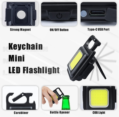 MHAX Multifunction Keychain LED Light with Bottle_Opener Keychain_Emergency Light Key Chain