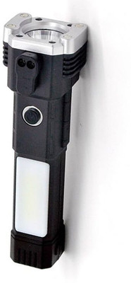 Kindw Rechargeable Torch LED 3W Torch Light Flashlight, Long Distance Beam Torch(Black, 16 cm, Rechargeable)