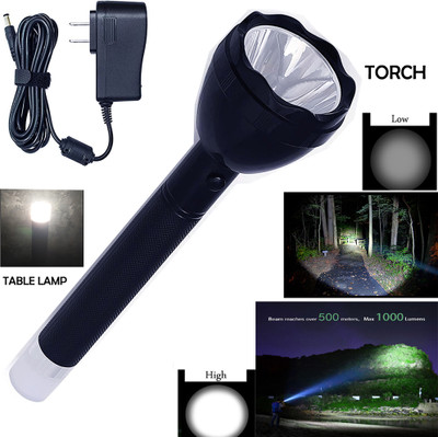 Edisonn JY-9050 Rechargeable Emergency Light Lamp 3 Mode 2400 mAh Battery Flashlight Torch(Black, 27 cm, Rechargeable)