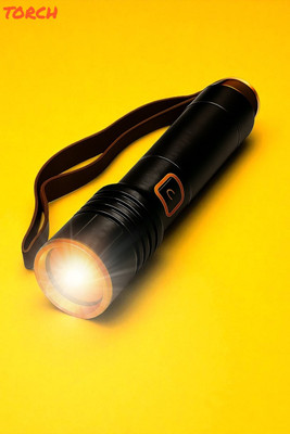 Shamsa R175 Tactical LED Flashlight | Long Distance Torch with Strong Battery Torch(Multicolor, 11 cm, Rechargeable)