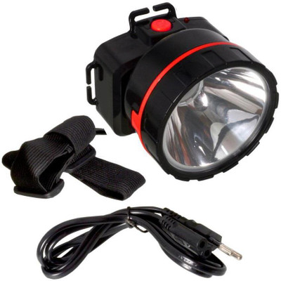 GLOWISH POWERFUL BRIGHT DEEP WIDE FOCUS DUAL LIGHT MODE MULTI USE ADJUSTABLE HEAD LAMP Torch(Red, Green, Blue, 10 cm, Rechargeable)