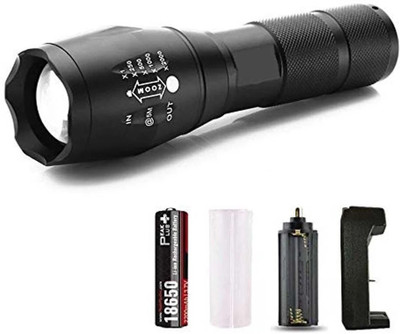 Small Sun Emergency usage chargeable electric flashlight portable torch Torch(Black, 15 cm, Rechargeable)
