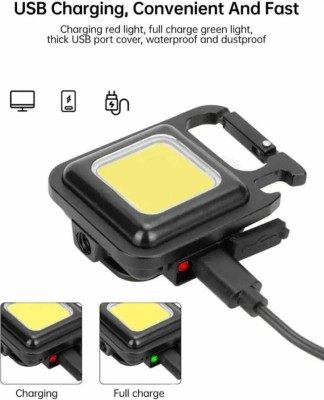 NECKTECH Portable led USB Flashlight Pocket Keychain Rechargeable light,Bottle Opener N18 Torch(Black, 7 cm, Rechargeable)