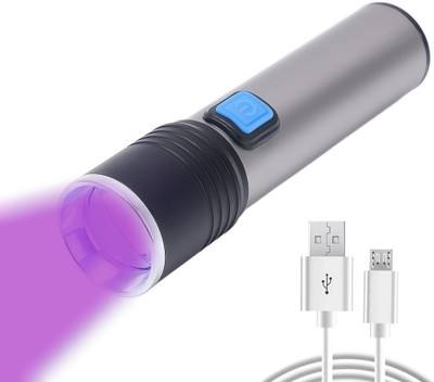 amiciVision Rechargeable UV Flashlight,400nm 4-Mode Black-Light for Germ Detection,etc Torch(Black, 10 cm, Rechargeable)