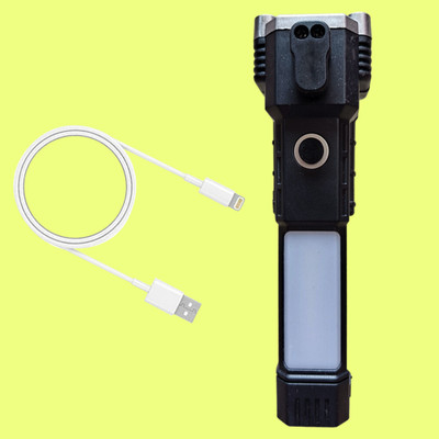 Winmax Rechargeable 3W LED waterproof heavy duty torch 4 hrs Torch Emergency Light(Black)