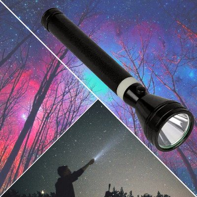 ssmall sun T-96 Flashlight Long Bright Emergency Use LED Powerful Rechargeable Hand Light Torch(Black, 25 cm, Rechargeable)