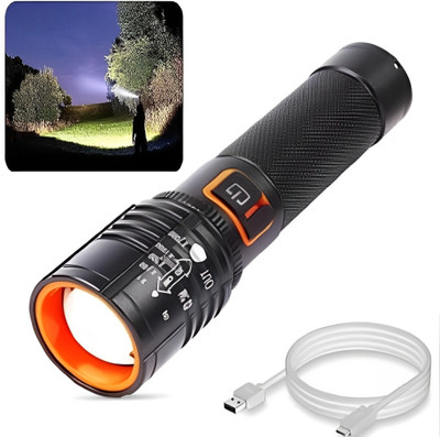 Dazzel Flex M035 Rechargeable LED Torch: A Powerful and Portable Light Torch(Black, 13.5 cm, Rechargeable)