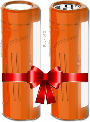 Pick Ur Needs Emergency Mini Pocket LED Light With 1200 mAh Lithium Battery Pack of 2 Torch(Orange, 10 cm, Rechargeable)