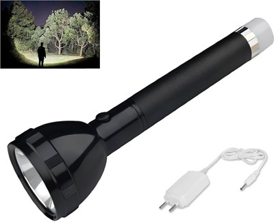 Dazzel Flex 1 Km Lithium Battery Long Range Led torch Light Rechargeable & Dual Battery Best Torch(Black, 27 cm, Rechargeable)