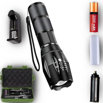 ApexBeam Multi Mode Torch with 5 Settings for Outdoor, Night Walks, Hiking, and Travel Torch(Black, 11.5 cm, Rechargeable)
