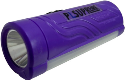 PLSUPREME GL-700 Rechargeable Torch Light|LED Torch Flashlight Torch(Purple, 10.5 cm, Rechargeable)
