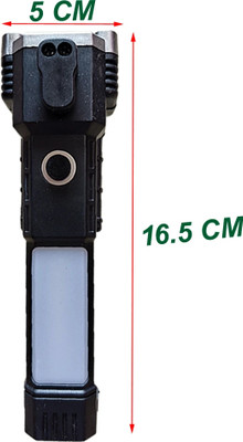 Winmax Portable & Rechargeable Long Distance Beam Range with Power Bank 4 hrs Torch Emergency Light(Black)