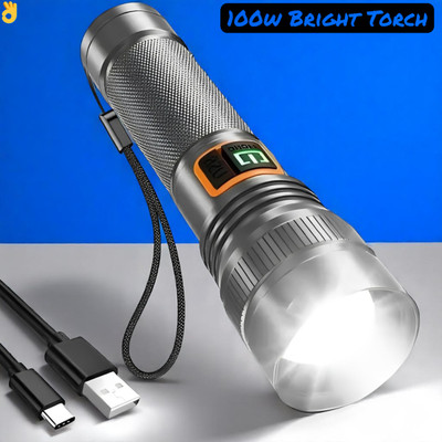 Sagaft X372 Rechargeable Powerful Torch – Long Range Beam, Waterproof & Durable Torch(Multicolor, 11 cm, Rechargeable)