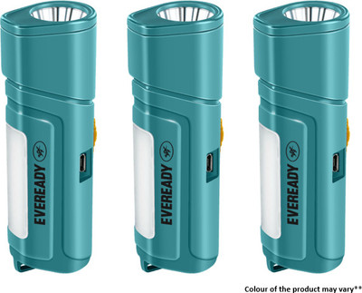 EVEREADY PocketLite Mini Pack of 3 Torch Torch(Multicolor, Blue, 10 cm, Rechargeable)