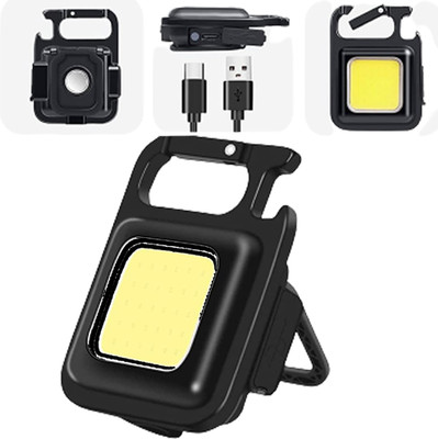 LED FLASHLIGHT Small Rechargeable Keychain Light With 3 Modes Pocket Size Torch Light Torch(Black, 7.6 cm, Rechargeable)