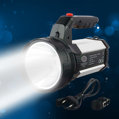 Waken Bright Beam LED Laser 1Km Range 6000mAh Rechargeable Torch Search Light Torch(Multicolor, 22 cm, Rechargeable)