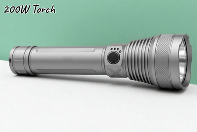 3BAAN X384 Premium Torch Light | Durable Metal Body with Bright Long Distance Beam Torch(Multicolor, 11 cm, Rechargeable)