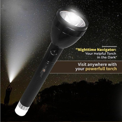 anishify 9050 Rechargeable Flashlight 100 w with 25 w Night Lamp Converter Waterproof Torch(Black, 27 cm, Rechargeable)