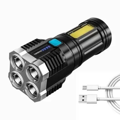 NKL High quality Super Bright LED Flashlight 4 Lighting Torch High Lumens 05 Torch(Black, 6 cm, Rechargeable)
