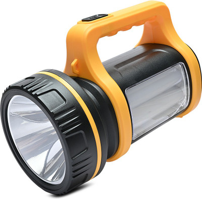 Care 4 45W HIGH POWER LAZER LIGHT WITH 6000MAH BATTERY CAPACITYWITH DOUBLE TUBE SIDE LIGHT, LONG RANGE 24 SMD SIDE LIGHT Torch(Yellow, Black, 20 cm, Rechargeable)