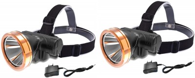 Sanjana Collections Combo Headlamp 50W Laser + Laser Blinker + USB Charging Head Torch Pack of 2 Torch(Black, 4 cm, Rechargeable)