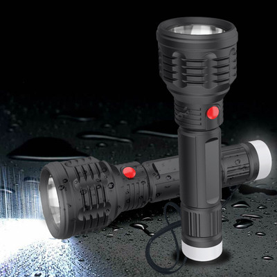 Daily Needs Shop Smart LED Light With 6 hrs Battery Backup Long Range Torch(Black, 15 cm, Rechargeable)