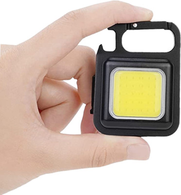 LED FLASHLIGHT COB Small Flashlights 800Lumens Bright Rechargeable Keychain Mini Pocket Light Torch(Black, 7.6 cm, Rechargeable)