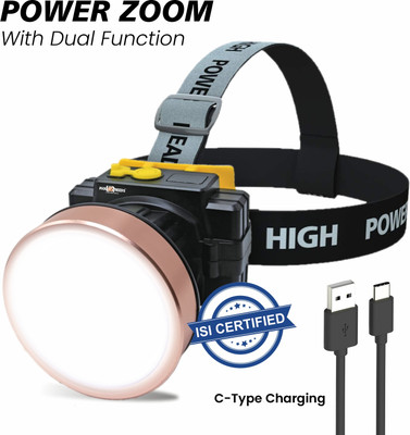Daily Needs Shop 200W Laser Rechargeable Headlamp With Straps For Outdoor Usage 3600 mAh Battery Torch(Black, 11 cm, Rechargeable)