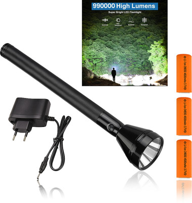 CICASTO Portable Rechargeable Torch Light with Strong Brightness for Daily and Emergency Torch(Black, 34 cm, Rechargeable)