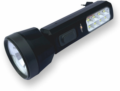 Pick Ur Needs Rechargeable Search Torch Light 30W + 8 High Big SMD Side Light 3 Hrs Backup Torch(Black, 25 cm, Rechargeable)