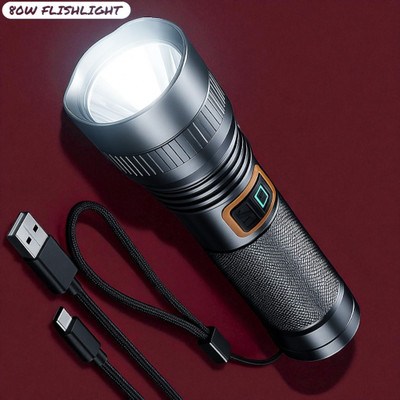 3BAAN X78 Rechargeable Torch with USB Fast Charging & Power Indicator Torch(Multicolor, 11 cm, Rechargeable)
