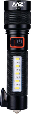 MZ M987 (CAR EMERGENCY LIGHT) 5 Modes with Hammer and Seatbelt cutter Zoomable Torch(Black, 10.7 cm, Rechargeable)