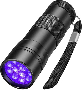 wagela 395NM UV Light Torch 12 LEDs UV Portable Flashlight Torch(Blue, 8 cm)