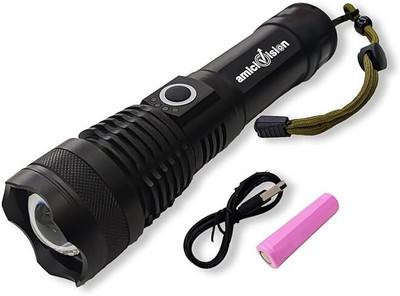amiciVision TK700 L2 LED Flashlight lamp Torch(Black, 15.6 cm, Rechargeable)