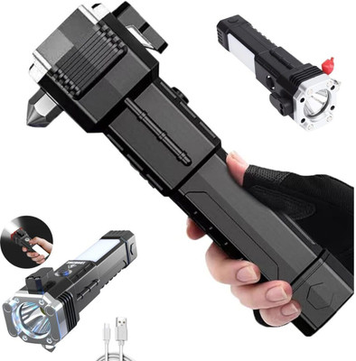 insignia decor Hammer torch light with mobile charger belt cutter long rang extra power_L68 Torch(Black, 7 cm, Rechargeable)