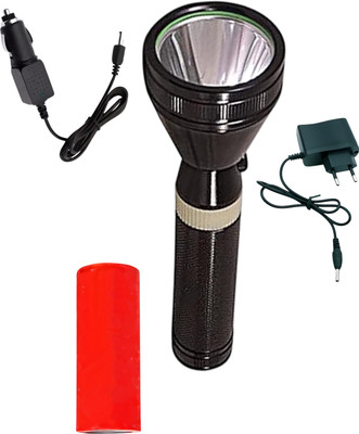 SM SUN 3 Mode High Power Waterproof Torchlight 13W Flashlight Torch 5 hrs Torch Emergency Light(Black)