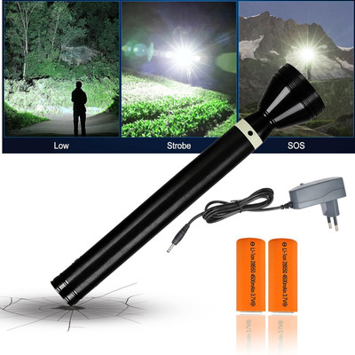 CICASTO LED Torch with Long Range and Sturdy Build Torch(Black, 27 cm, Rechargeable)